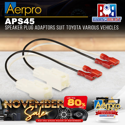 Aerpro APS45 Speaker Plug Adaptors Suit Toyota Various Vehicles