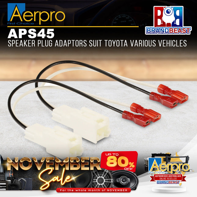 Aerpro APS45 Speaker Plug Adaptors Suit Toyota Various Vehicles