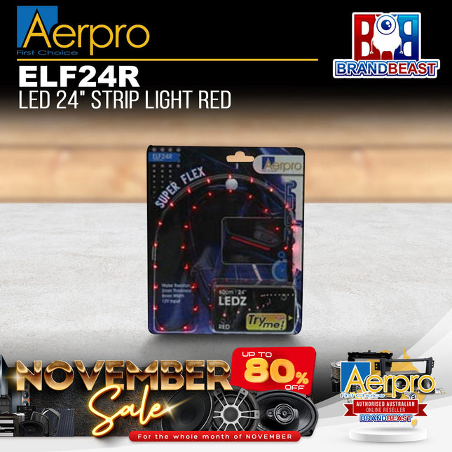 Aerpro ELF24R 24" 610mm Flexible LED Strip Light - Red