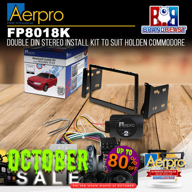 Aerpro FP8018K Double DIN Black Install Kit Suit Holden Commodore VT/VX/VU