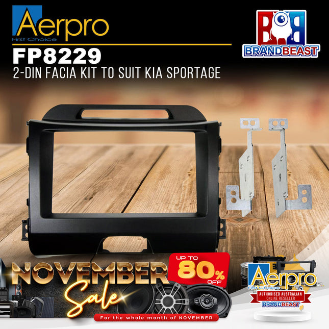 Aerpro FP8229 Double DIN Charcoal Facia Kit Suit Kia Sportage 2010 - 2015