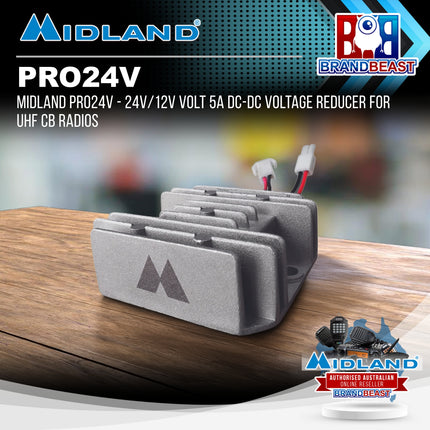 Midland PRO24V - 24V/12V Volt 5A DC-DC Voltage Reducer for UHF CB Radios