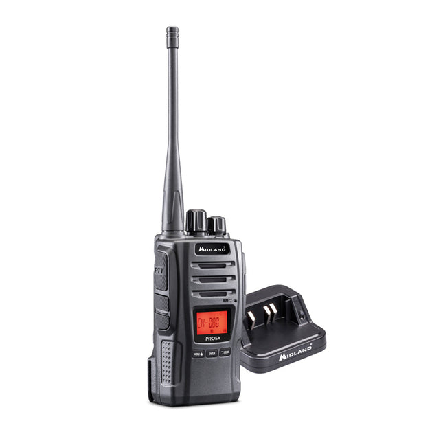 Midland PRO5X - 5W Dual-Band UHF CB/LMR Handheld Radio with IP54 Protection