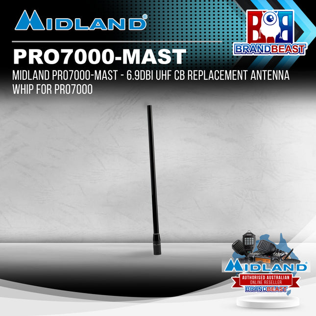Midland PRO7000-MAST - 6.9dBi UHF CB Replacement Antenna Whip for PRO7000