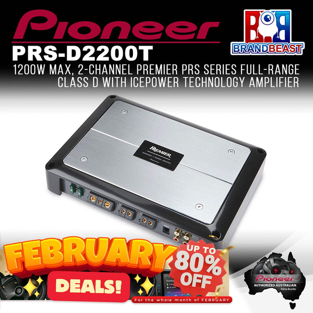 Pioneer PRS-D2200T 2CH Full-Range Class FD Amplifier w/ ICEpower Technology