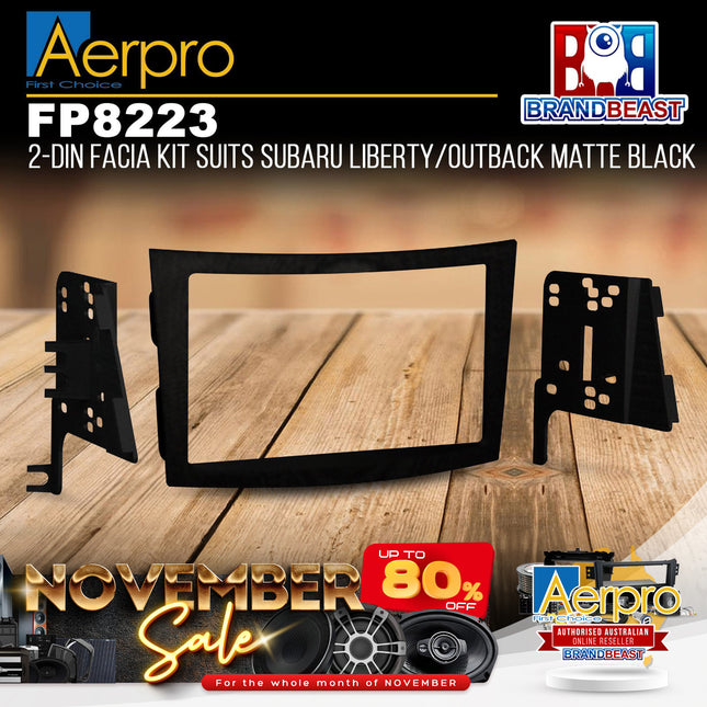 Aerpro FP8223 2-DIN Facia Kit Suit Subaru Liberty/Outback Matte Black