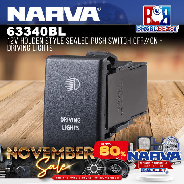 Narva 63340BL 12V Holden Style Sealed Push Switch Off/On