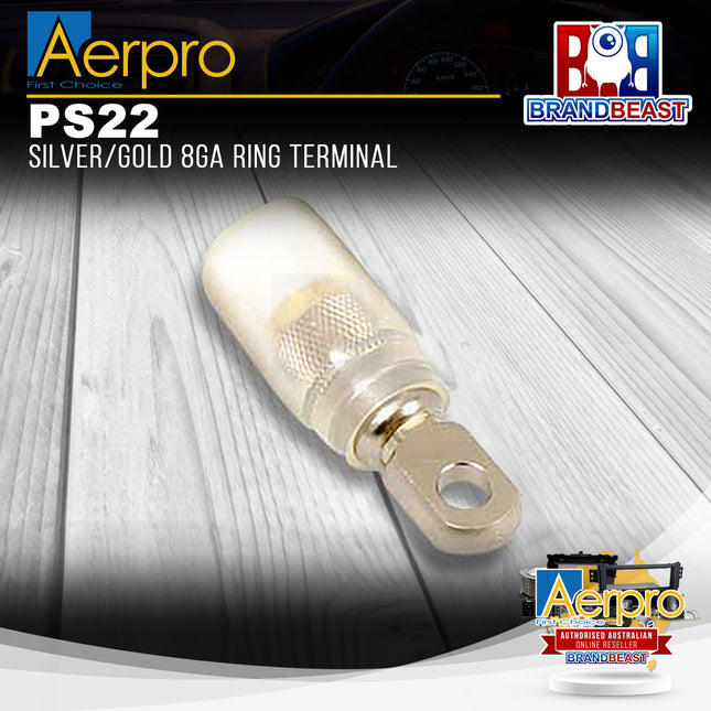 Aerpro PS22 Silver/Gold 8Ga Ring Terminal