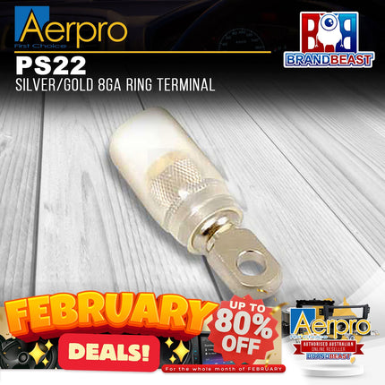 Aerpro PS22 Silver/Gold 8Ga Ring Terminal