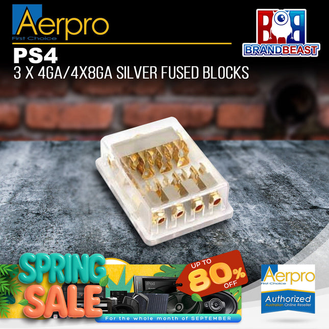 Aerpro PS4 3 X 4Ga/4X8Ga Silver Fused Blocks
