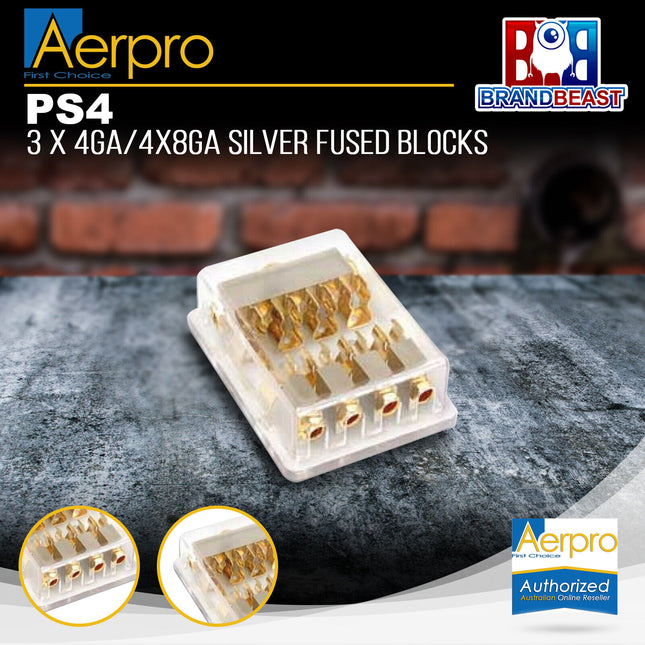 Aerpro PS4 3 X 4Ga/4X8Ga Silver Fused Blocks