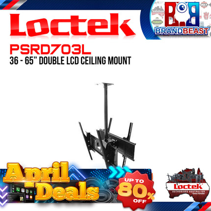 Loctek PSRD703L 36" - 65" Double LCD Ceiling Mount TV Bracket