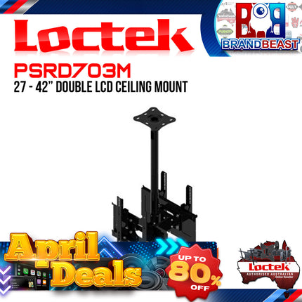 Loctek PSRD703M 27" - 42" Double LCD Ceiling Mount TV Bracket