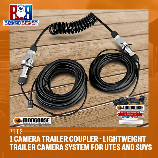 MONGOOSE PTT2 1 Camera Trailer Coupler - Lightweight Trailer Camera System for Utes and SUVs