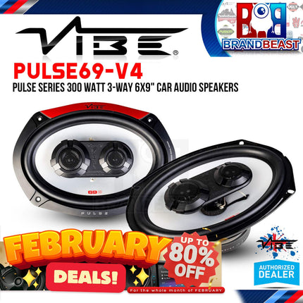 Vibe PULSE69-V4 300W 6X9&quot; 3-Way Coaxial Car Speakers