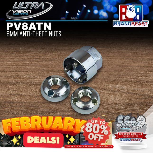 Ultra Vision Lighting PV8ATN 8mm Anti-Theft Nuts