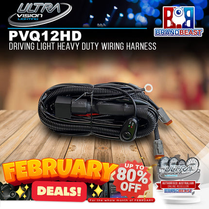 Ultra Vision Lighting PVQ12HD Driving Light Heavy Duty Wiring Harness