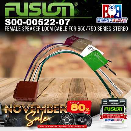Fusion S00-00522-07 Female Speaker Loom Cable For 650/750 Series Stereo