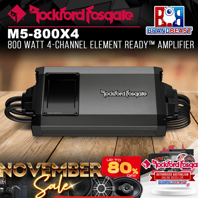 Rockford Fosgate M5-800X4 800 Watt 4-Channel Element Ready™ Amplifier
