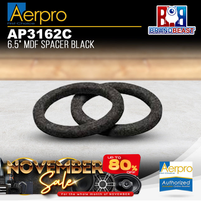 Aerpro AP3162C 6.5" MDF Black Speaker Spacers