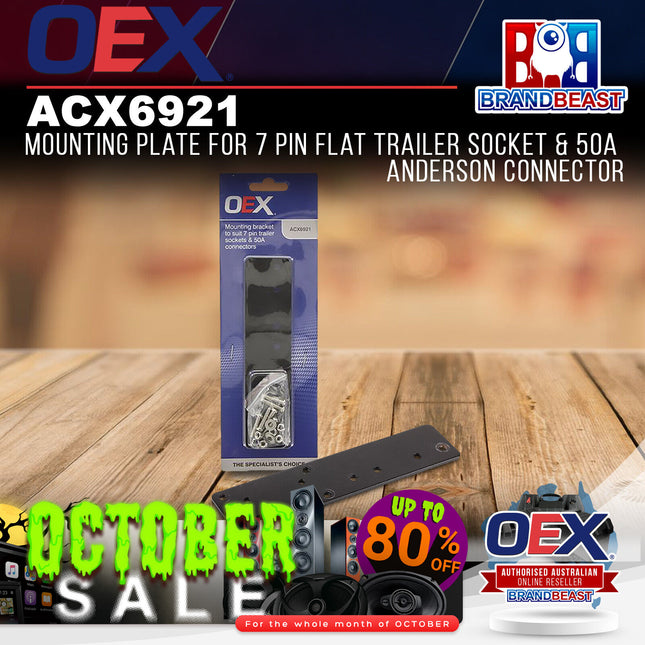 OEX ACX6921 Mounting Plate For 7 Pin Flat Socket & 50A Anderson Connector