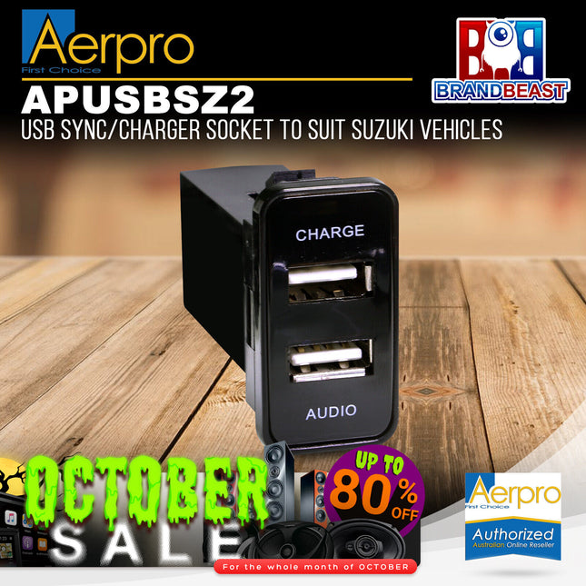 Aerpro APUSBSZ2 Dual USB Charge & Sync Suit Suzuki Various Models (26mm x 41mm)