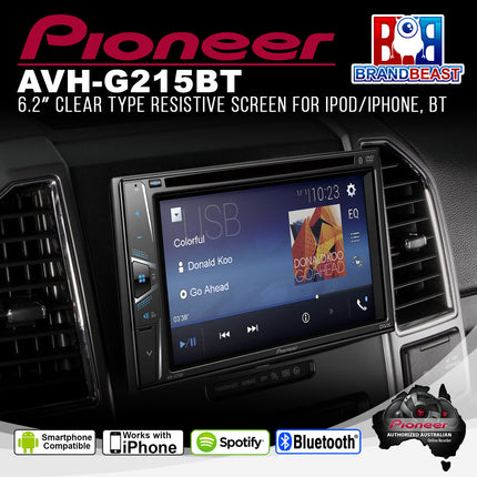 Pioneer AVH-G215BT 6.2&quot; 2-DIN Multimedia Receiver w/ BT, &amp; USB