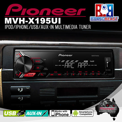 Pioneer MVH-X195UI iPod/iPhone/USB/Aux-In Multimedia Tuner