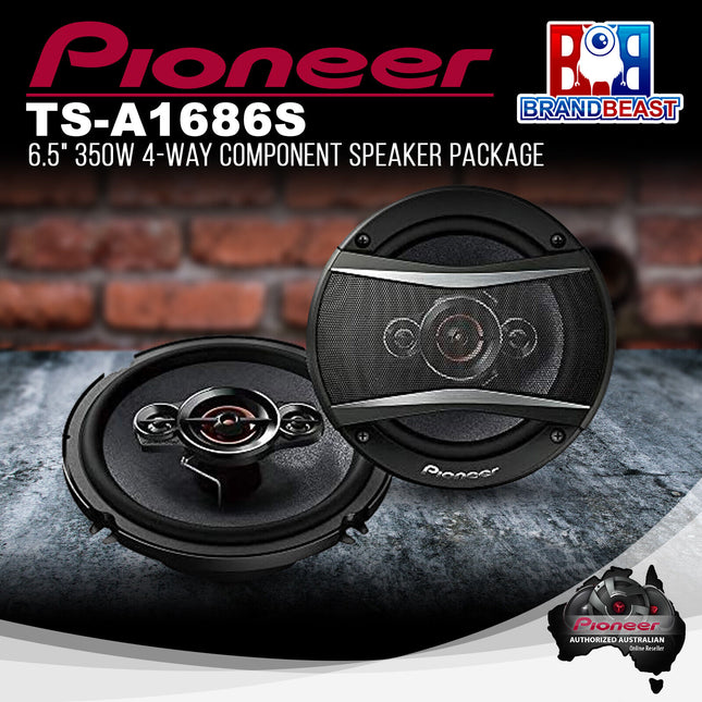 Pioneer TS-A1686S 6.5&quot; 350W 4-Way Component Speaker Package