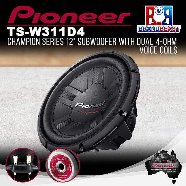 Pioneer TS-W311D4 12&quot; 1400W Champion Series Subwoofer