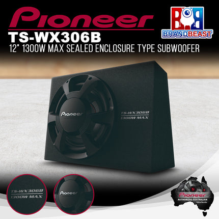 Pioneer TS-WX306B 12" 1300W Slim Pre-Loaded Subwoofer Enclosure