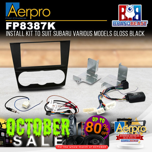 Aerpro FP8387K Double DIN Install Kit Suit Subaru Various Models - Gloss Black