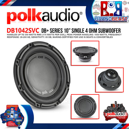 Polk Audio DB1042SVC DB+ 10" 1050W Single Voice Coil Subwoofer w/ Marine Cert