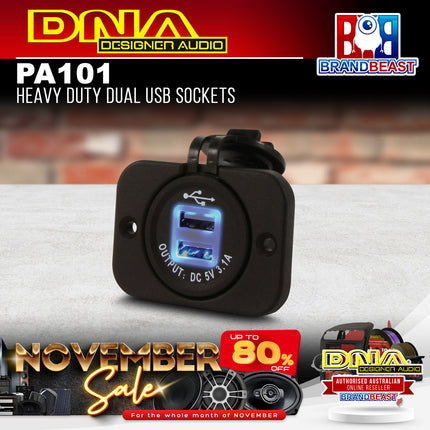 DNA PA101 12V 20A Heavy-Duty Dual USB Flush Mount Socket