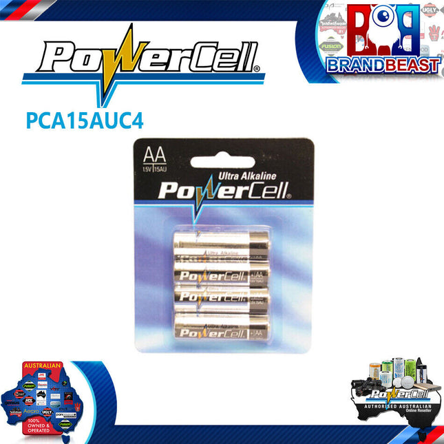 Powercell PCA15AUC4 AA Alkaline Battery 4 Pack