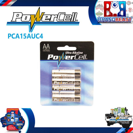 Powercell PCA15AUC4 AA Alkaline Battery 4 Pack