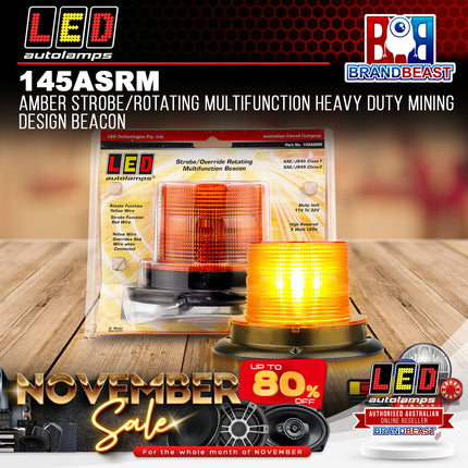 LED Autolamps 145ASRM Amber Strobe/Rotating Multifunction Heavy Duty Mining