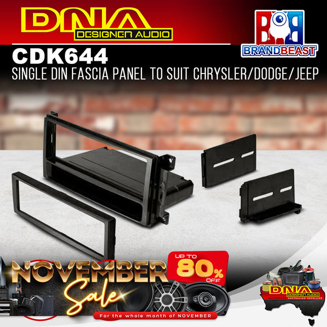 DNA CD-K644 Single DIN Fascia Panel to Suit Chrysler/Dodge/Jeep