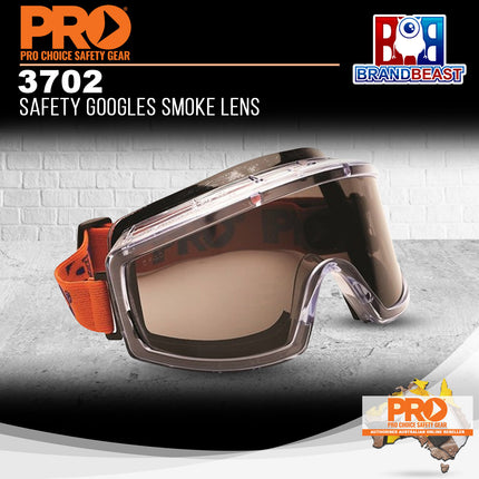 Pro Choice 3702 Safety Goggles Smoke Lens