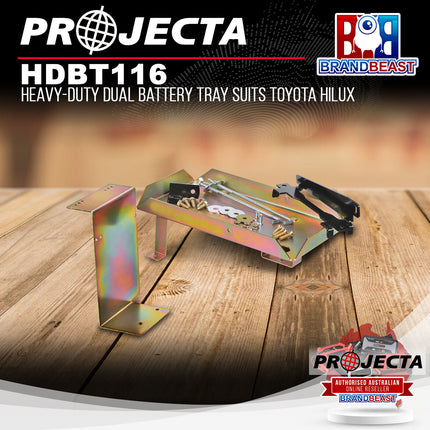 Projecta HDBT116 Heavy-Duty Dual Battery Tray Suits Toyota Hilux