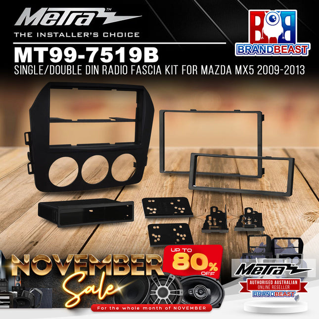Metra MT99-7519B Single/Double DIN Radio Fascia Kit For Mazda MX5 2009-2013