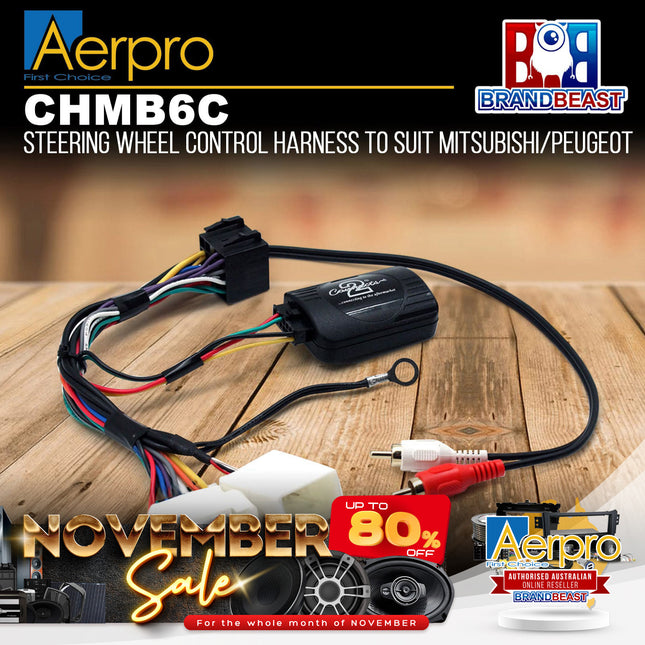 Aerpro CHMB6C Steering Wheel Control Interface Suit Mitsubishi & Peugeot Models