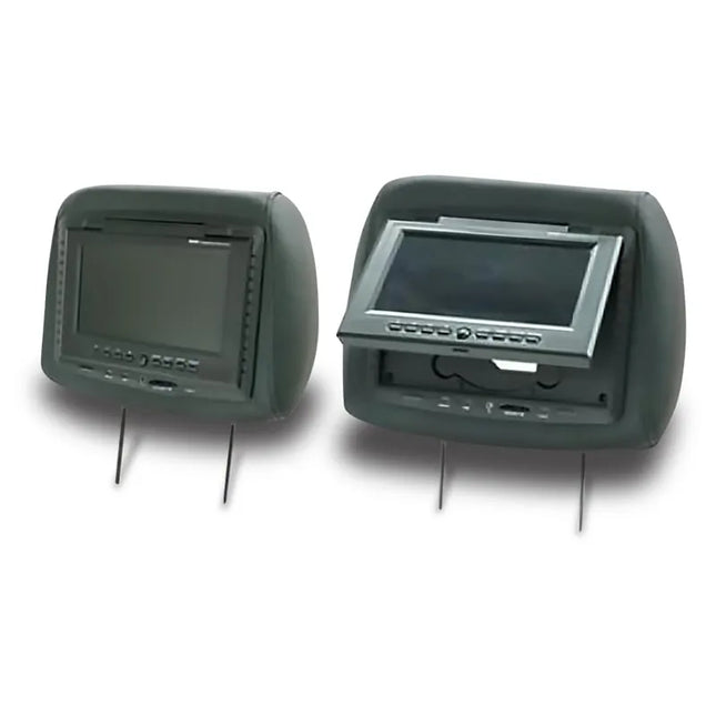 Mongoose Q440 Beige 9" LCD Monitor Headrest With Built-In DVD Player - Pair