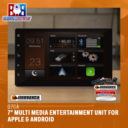 Mongoose Q7CA 7" Multi Media Entertainment Unit for Apple & Android