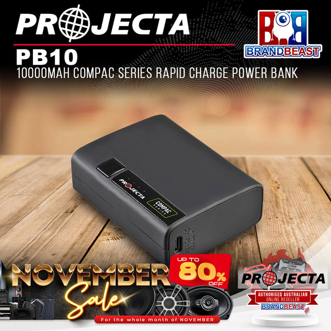 PROJECTA PB10 10000mAh COMPAC Series Rapid Charge Power Bank