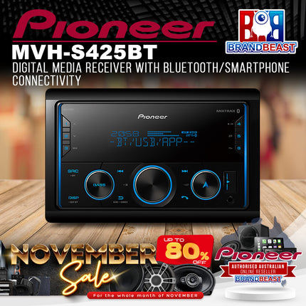 Pioneer MVH-S425BT Digital Media Receiver with Bluetooth/Smartphone Connectivity