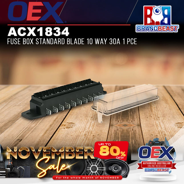 OEX ACX1834 Fuse Box Standard Blade 10 Way 30A 1 Pce
