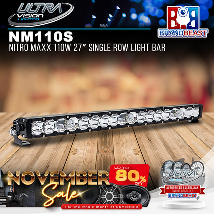 Ultra Vision Lighting NM110SCLB Nitro Maxx 110W 27" Single Row Light Bar (5700K)