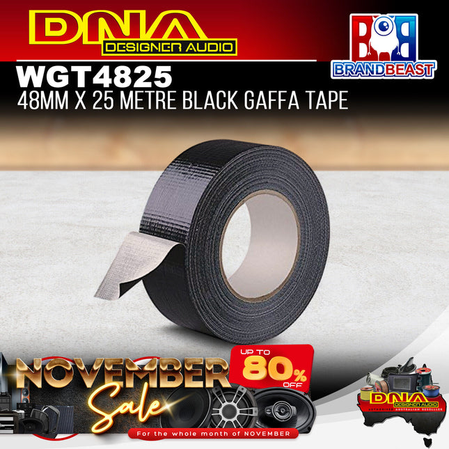 DNA WGT4825 48mm x 25 Metre Black Gaffa Tape