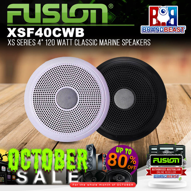 Fusion XS-F40CWB XS Series 4" 120 Watt Classic Marine Speakers